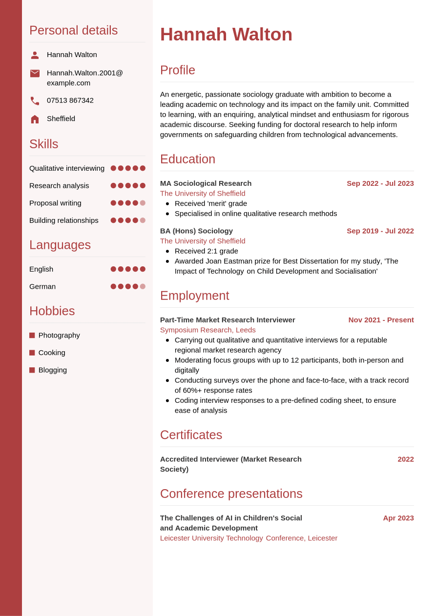 CV Examples - CVwizard