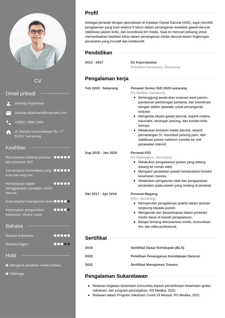 Contoh dan Template CV - CVwizard