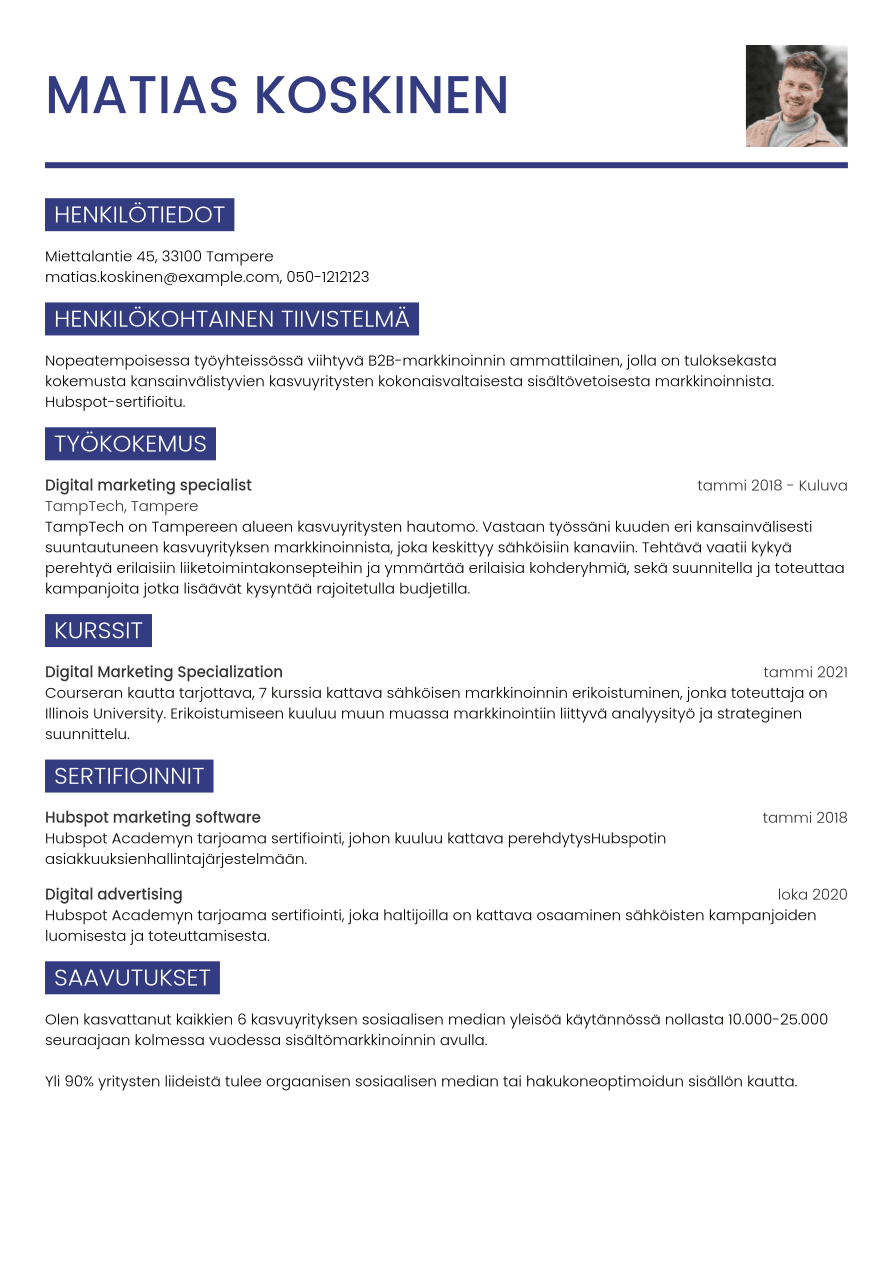 CV mallipohjat CVwizard
