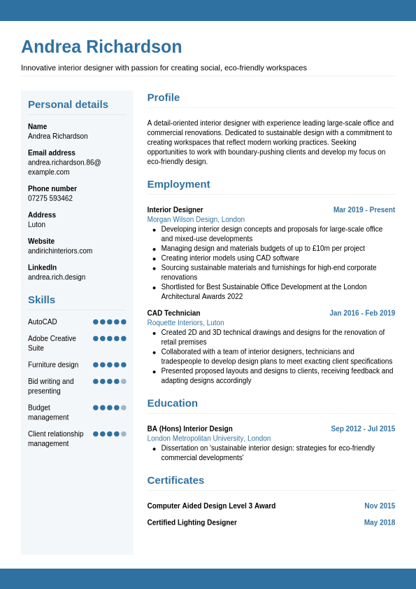 CV Examples CVwizard CV Examples CVwizard