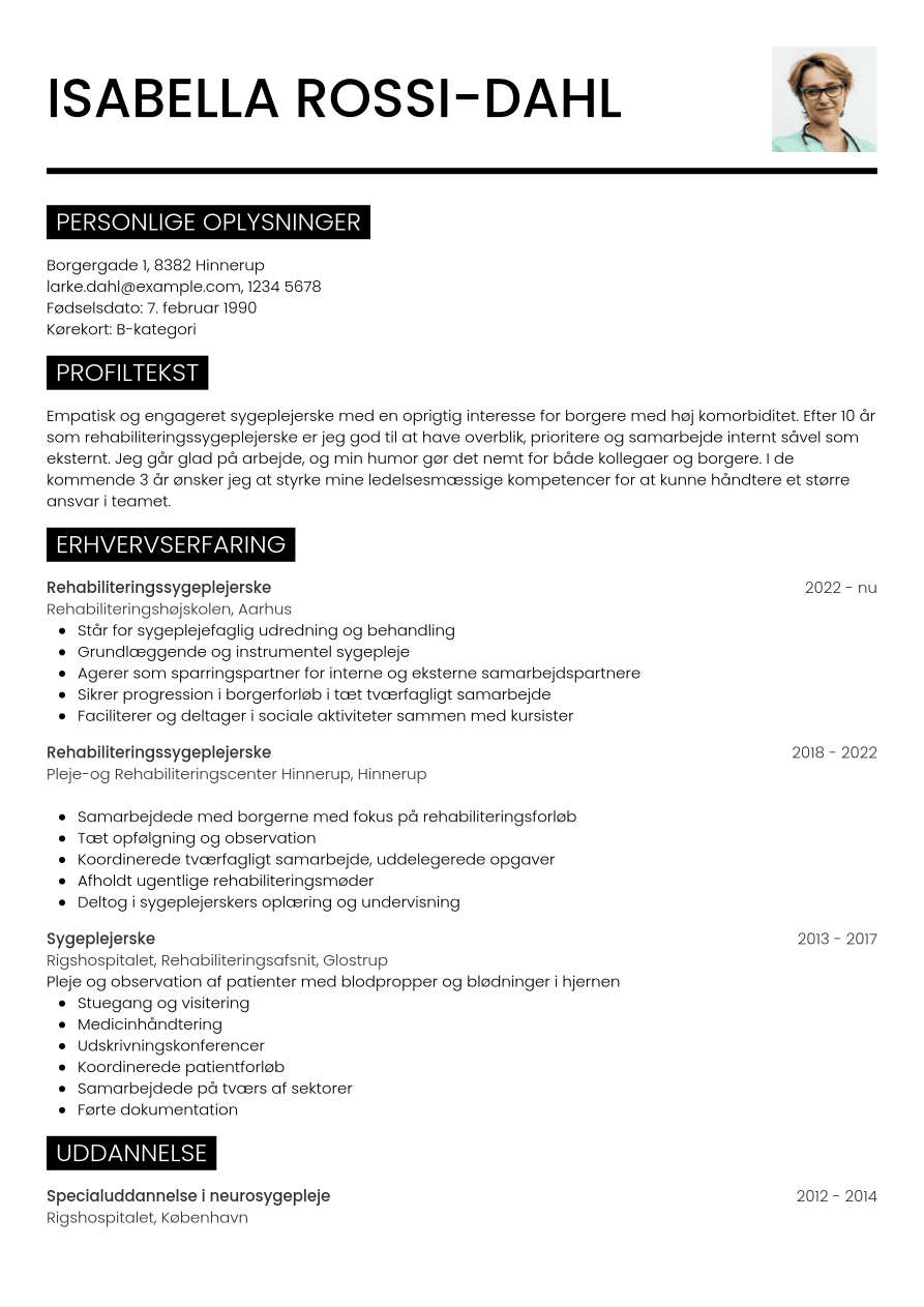 sygeplejerske-cv-eksempel-cvwizard