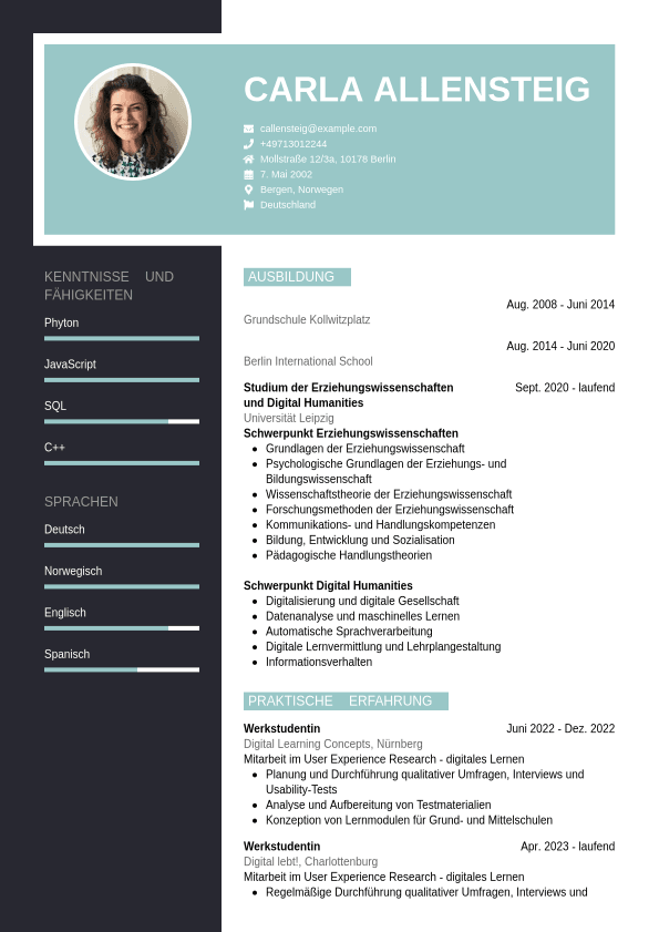 Lebenslauf für Führungsaufgabe ohne Erfahrung