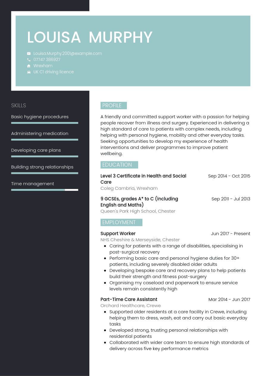 Support Worker CV Example - CVwizard