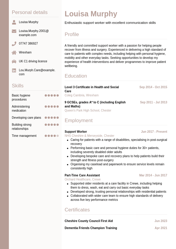 Student CV Example CVwizard Student CV Example CVwizard