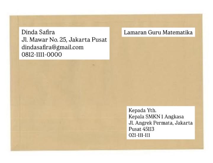 Contoh amplop surat lamaran kerja guru