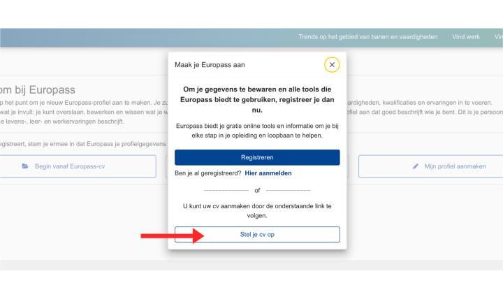 Europass cv aanmaken