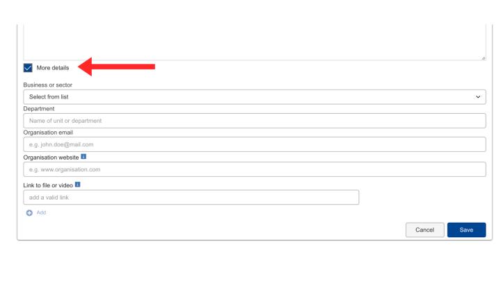 Extra informatie toevoegen aan een onderdeel