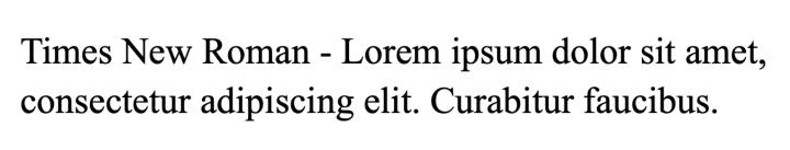 Times New Roman lettertype voorbeld