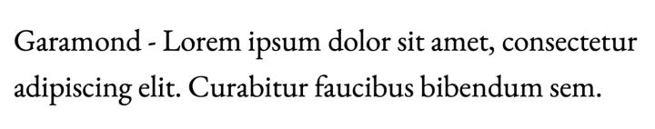 Garamond lettertype voorbeeld