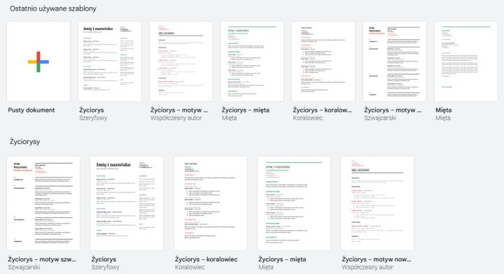Tworzenie CV za pomocą szablonów Google – krok po kroku