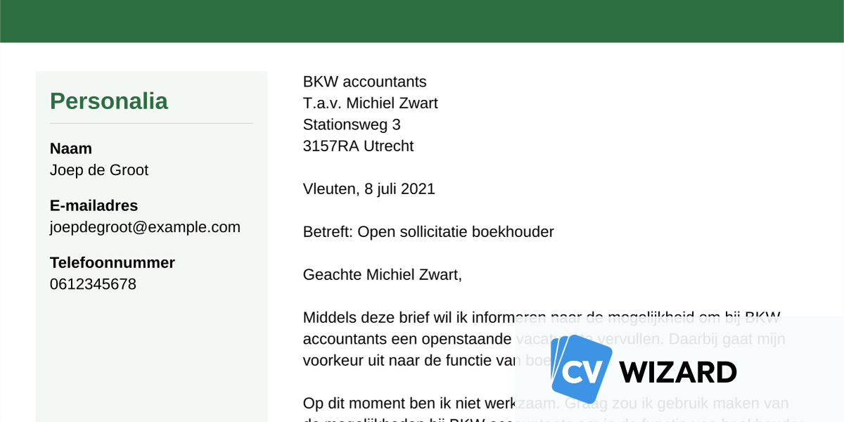 Schrijf een sterke sollicitatiebrief in enkele minuten - CVwizard
